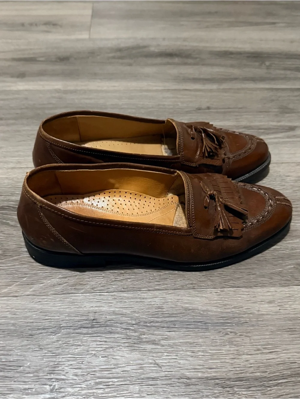 Men's Brown Leather Tassel Kiltie Loafers